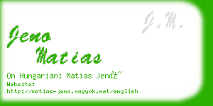 jeno matias business card